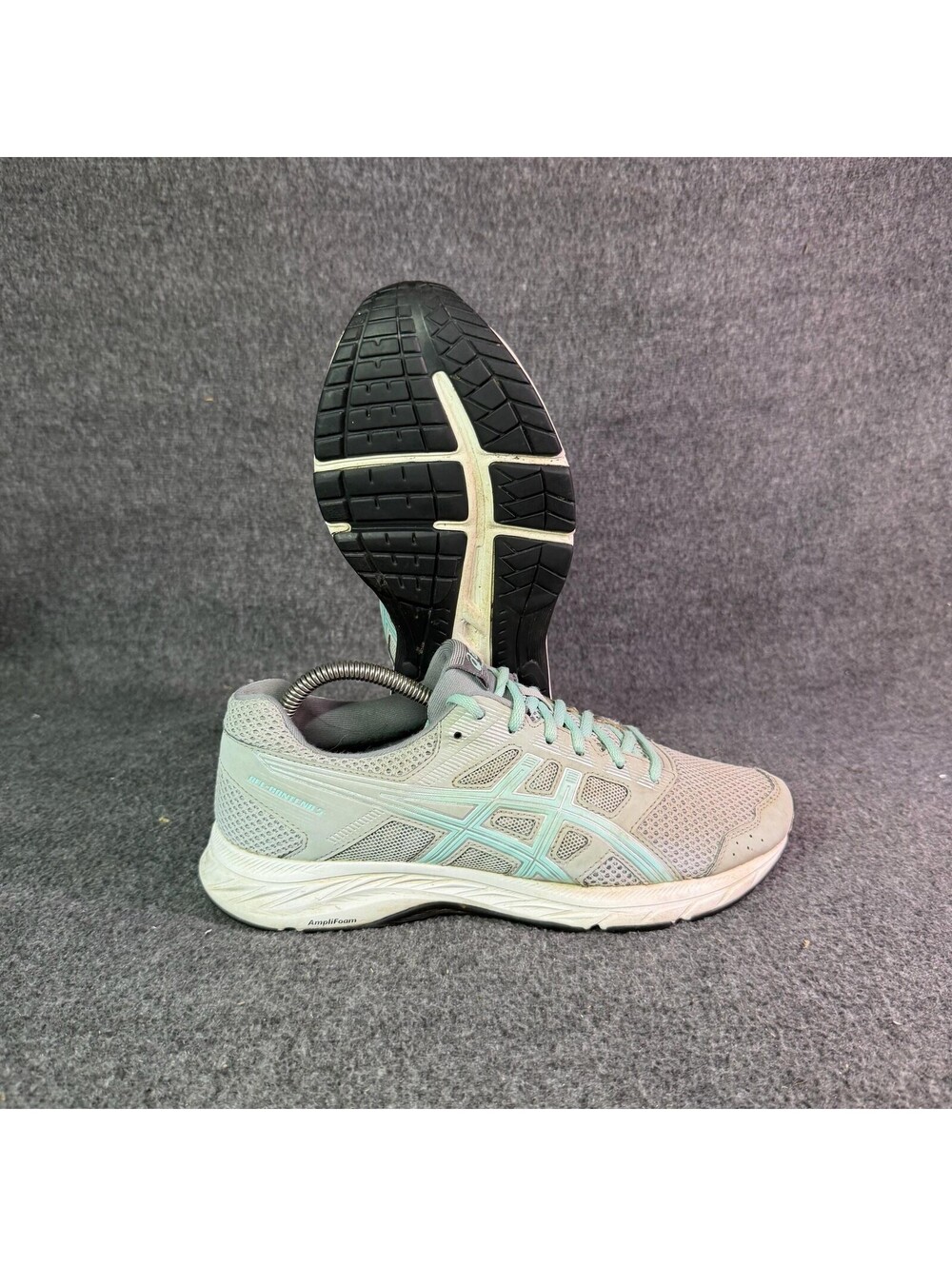 ASICS GEL-Contend 4 Shoes Womens Size 9.5 Gray Aqua Running Sneakers 1012A234
